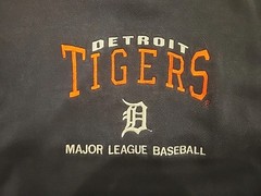 Vtg Lee Sports Detroit Tigers MLB Sweatshirt No Size Tag Fits XL Dark Blue