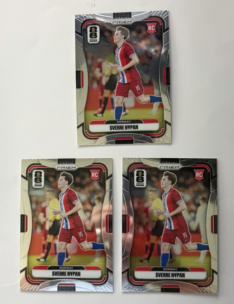(3) LOT — SVERRE NYPAN — 2026 Prizm World Cup Soccer #327 — ROOKIE — Norway