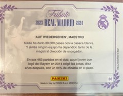 2023/24 Panini — tributo real madrid tricampeones Toni Kroos — Kroos Eterno #36