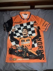 McLaren Official Mens Formula 1 Team Lando Norris Polo — Papaya Size XL