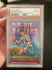 2025-26 Topps Kon Knueppel Rookie 8-Bit Ballers Gold Holofoil RC /50 PSA 8 POP 1