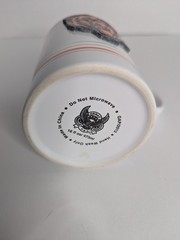 NFL Chicago Bears Coffee White Mug Orange Blue Accent Pewter Football 12 Ounces