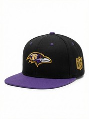 Baltimore Ravens Snapback Hat Adjustable Fit Flat Brim Embroidered Logo Cap