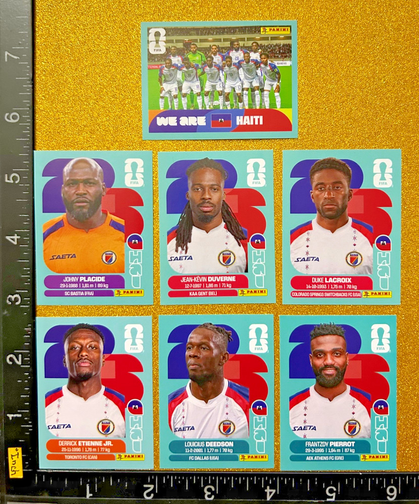 PANINI STICKERS WORLD CUP 2026 USA-MEX-CAN, SET OF 7 BLUE, HAITI TEAM