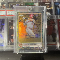 2022 Topps Chrome Gilded Coll. Jesse Winker Gold Blue Etch Auto /50 #GEA-JWI