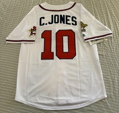 Chipper Jones Atlanta Braves 1995 World Series Home White Jersey Men’s