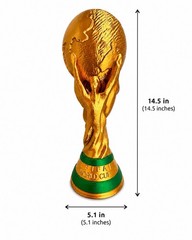 Life Size FIFA World Cup Trophy Replica 14.5” Gold Silk 3D Printed Fan Gift