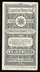 1900 SWEDEN, TOBOGGANING Wills Sports Of All Nations CAPSTAN NAVY CUT #48