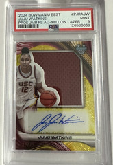 2024 Juju Watkins Bowman University Best Prospect Jumbo Relic Auto /75 PSA 9