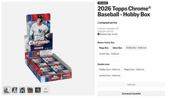 2026 Topps Chrome Baseball Hobby Box (1 AUTO) MLB BRAND NEW SEALED *PRESALE*