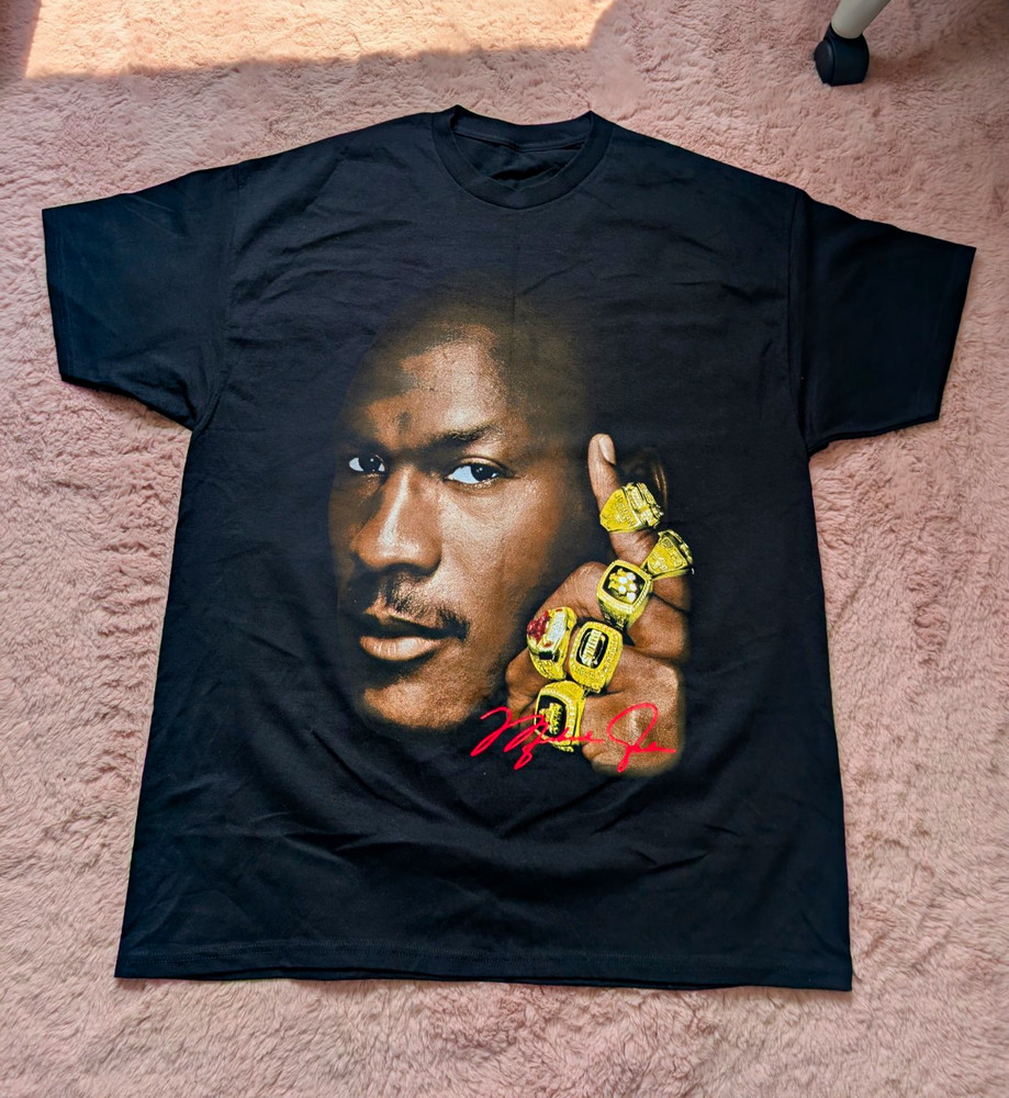 Michael Jordan Chicago Bulls Black T-Shirt NBA Basketball 2XL No Size Tags