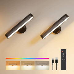 LED Wall Sconces Set of 2 Battery Operated Rechargeable Wall Lamp Wireless Light