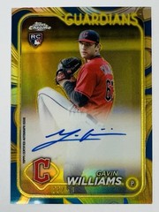 Gavin Williams 2024 Topps Chrome Gilded Blue/Gold On Card Auto RC #/50