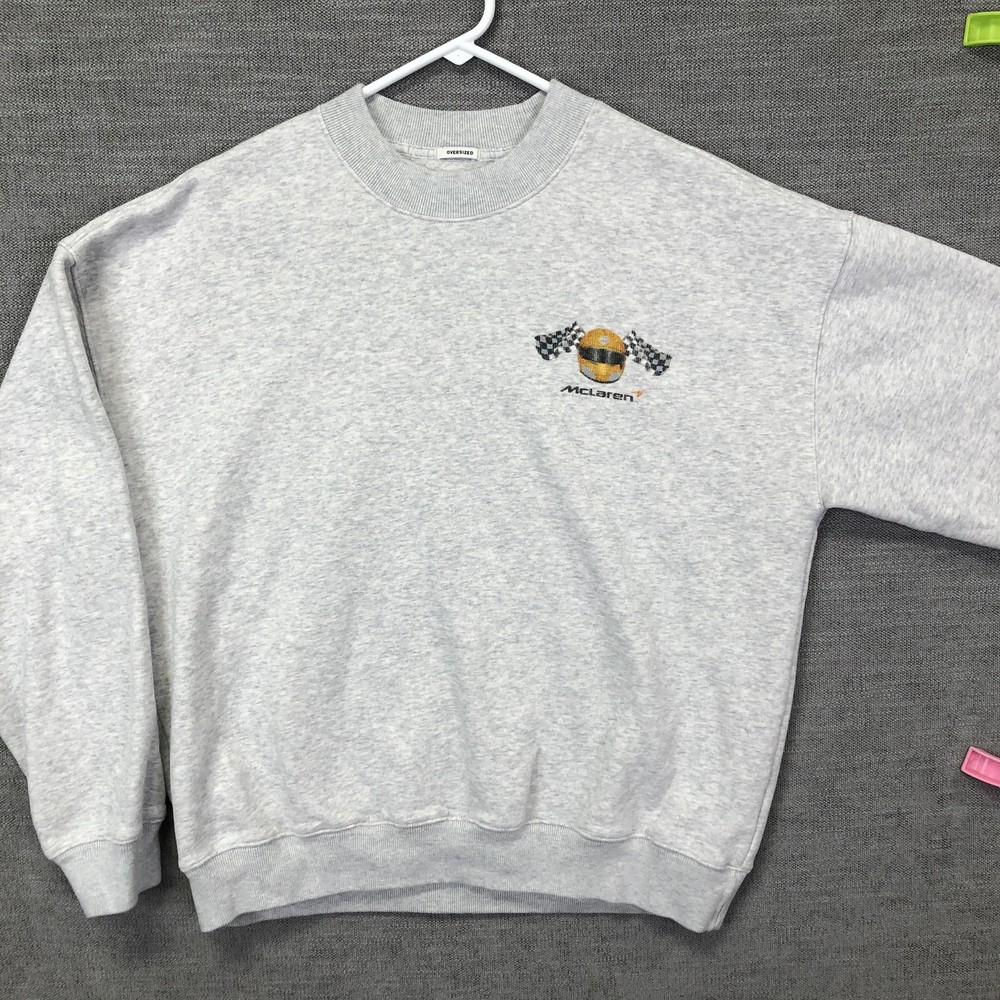 McLaren Formula 1 Team Sweatshirt Mens S Gray Racing Oversized Crewneck