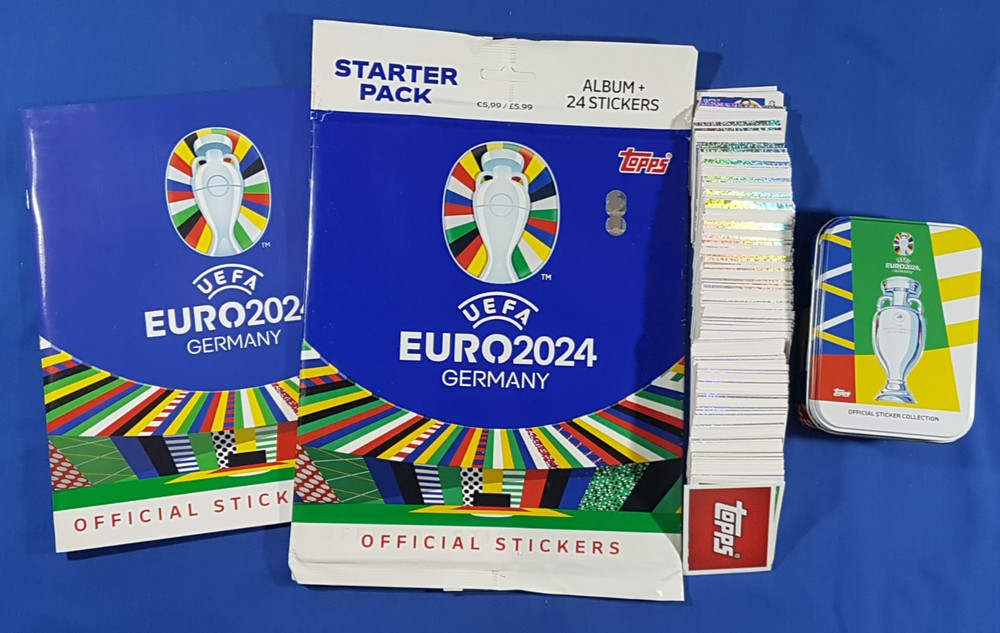 Topps Euro 2024 Germany Empty Album + 686 Stickers + Starter Pack Tin NO GOLD SP