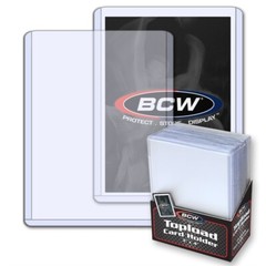 100 BCW Trading Card Hard Plastic Topload Holders + 100 Soft Poly Penny Sleeves