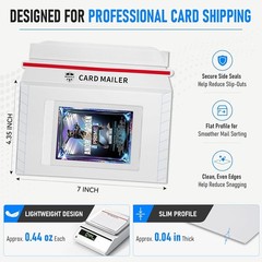 Professional Card Shipping Envelopes, 50-Pack, 7″ x 4.35″ for Toploaders