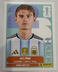 2026 Panini FIFA World Cup Sticker Nico Paz #ARG 14 — Argentina