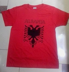 New Albania t-shirt blouse jersey-UNISEX CHILDREN-cotton-Short Sleeve-red Tshirt