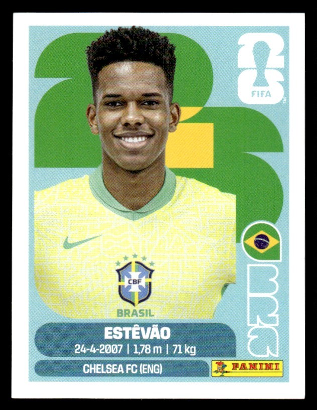 2026 Panini FIFA World Cup Cromos Sticker Estevao BRAZIL #BRA20