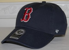 ’47 Brand BOSTON RED SOX Strapback Baseball Cap DAD HAT Clean Up NAVY BLUE *2C