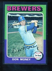 1975 TOPPS BLANK BACK DON MONEY BREWERS NRMINT A04223