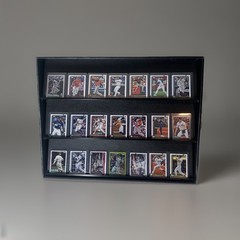 Sports Cards Display Stand Shelf economy corrugated cardboard with plastic rails