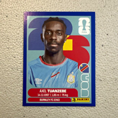 Panini FIFA World Cup Sticker Axel Tuanzebe Congo DR COD 4 BLUE PARALLEL