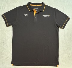 McLaren Formula 1 Team Polo Shirt Mens L Jack Daniels F1 Racing Black Orange