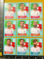 PANINI STICKERS WORLD CUP 2026 USA-MEX-CAN, SET OF 9 BLUE, IRAN IR TEAM