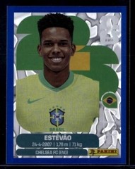 2026 Panini World Cup Sticker Collection Estevao #BRA-20 Brazil Blue Crumple