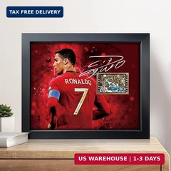 sufenvera Signed CR7 Cristiano Ronaldo Framed Photo Collage Poster 10×8 Inch,Juv