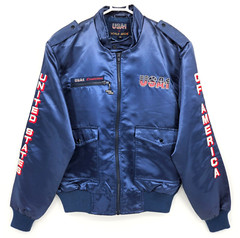 Vtg 1984 Style Auto USA-1 Competition LA Olympics Satin Bomber Racing Jacket M