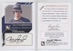 2011 ITG Heroes and Prospects Close Up Silver /190 Addison Maruszak Auto 0b5