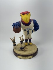 KU Jayhawk Keep Away Basketball Figurine Memory Company Rival Mascots Statue