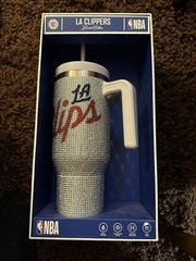 NBA Bling Hydrapeak LA CLIPPERS Logo 40oz Stainless Steel Tumbler Rhinestones
