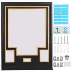 Black & Gold Jersey Display Case, Wall Mount Frame w/ Mat, Photo Slot & Hardware
