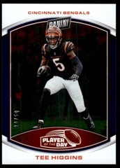 2023 Panini NFL Player of the Day White Holo Tee Higgins 30/50 Cincinnati