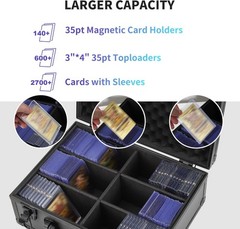 600+ 3″x4″ Capacity 35PT Box Toploader Aluminum Card Alloy Organizer Lockable US