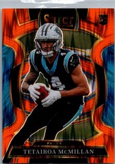 2025 Panini Select #44 Tetairoa McMillan Orange Prizm Shock #/499