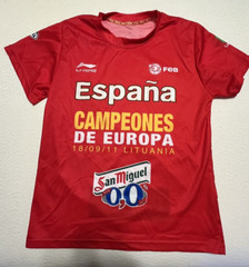 Basketball España/Spain 2011 European Champion YOUTH Red Graphic Jersey Li-Ning
