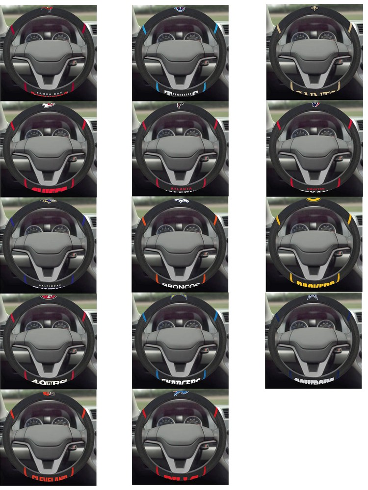 New NFL ALL 32 Teams Black Mesh Extra Grip Car Truck Suv Steering Wheel Cover