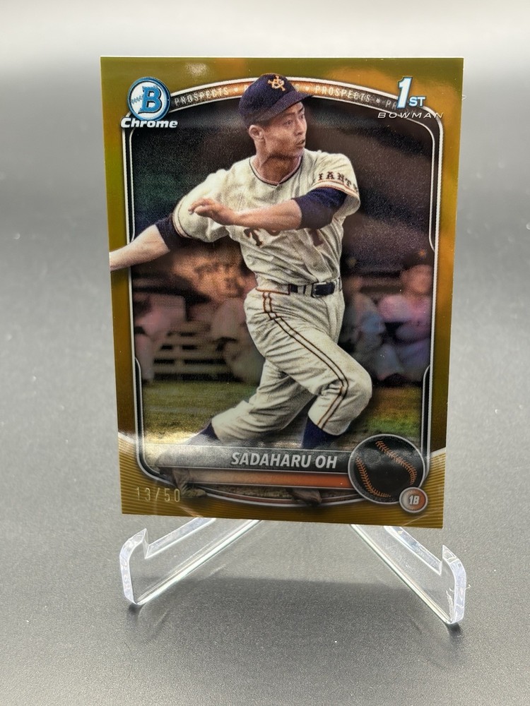 Sadaharu Oh 2025 Bowman Draft 1st Retrofractor Gold/50 “Japanese Babe Ruth”