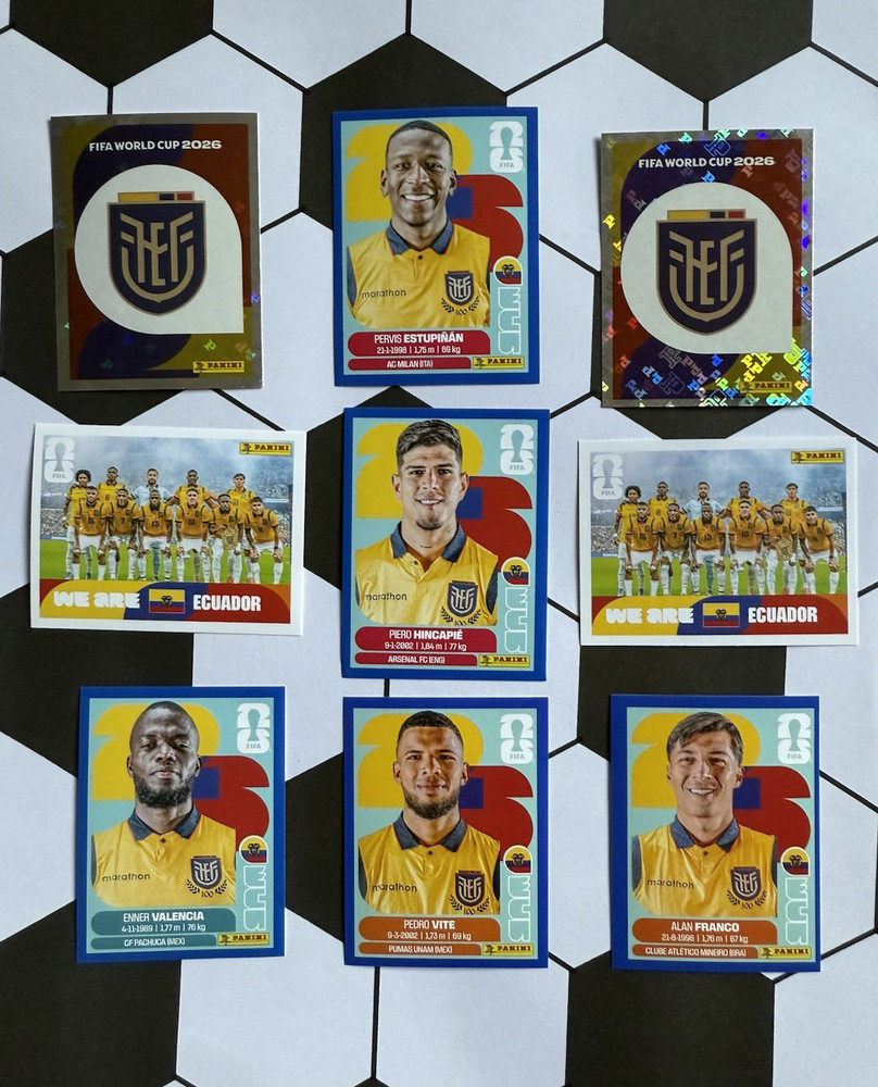 Panini FIFA World Cup 2026 Stickers 9 Lot Ecuador ECU 1 4 5 10 12 +Players