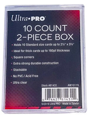 1 Ultra Pro 10 Count Clear 2-Piece Card Storage Box New Case Sport Trading Slide