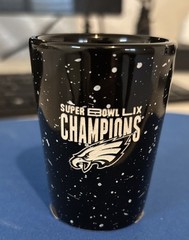 NWT Philadelphia Eagles Super Bowl LIX Champions 2oz Black Shot Glass Engraved
