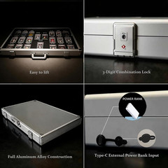 Large Lockable Aluminum Display Case with LED Lights for Trading Cards