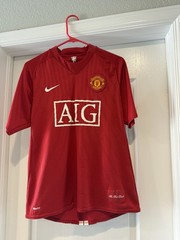 Nike Manchester United Red Soccer Jersey AIG Sponsor Cristiano Ronaldo #7 size M