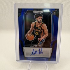 2024-25 Panini Prizm Black Ajay Mitchell Blue Prizm Auto /49 (RC) #RS-MIT
