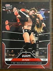 2025 Topps Now WWE #6 CM Punk Seth Rollins RAW Netflix Debut RED 3/5